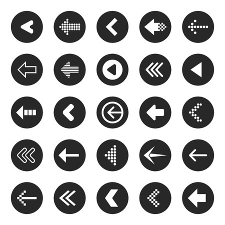 Creative vector illustration of flat simple colorful circle arrow set pointing in the right direction isolated on transparent background. Art design sign symbol icon. Abstract concept graphic element.のイラスト素材