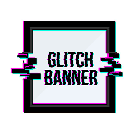 Creative vector illustration of geometric glitch frames set isolated on transparent background. Art design Tv distortion effect template. Abstract concept graphic banner, invitation, flyer element.のイラスト素材