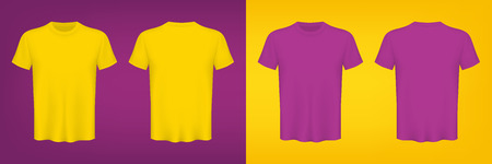 Creative vector illustration of colored T-shirts Set isolated on transparent background. Art design blank mockup advertising template. Abstract concept graphic top view printing elementのイラスト素材