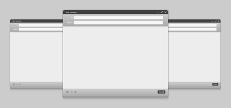 Creative vector illustration of email message interface with send form isolated on transparent background. Art design E-mail blank mockup template. Abstract concept mail page interface web panel.のイラスト素材