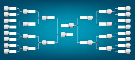 Creative vector illustration of playoffs schedule with two conference blank template isolated on transparent background. Art design championship bracket. Abstract graphic tournament, cup, element.のイラスト素材