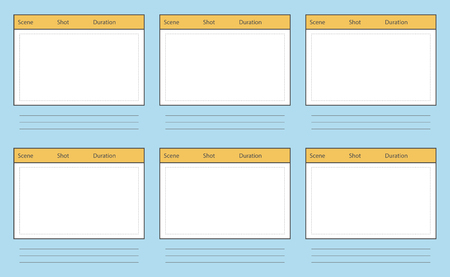 Creative vector illustration of professional film storyboard mockup isolated on transparent background. Art design movie story board layout template. Abstract concept graphic shot and scene element.のイラスト素材
