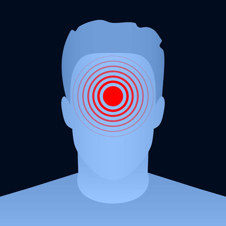 Creative vector illustration of pill target spot symbol, medical painkiller drug icon isolated on transparent background. Art design red pain circle. Abstract ache analgetic remedy medicine element.のイラスト素材