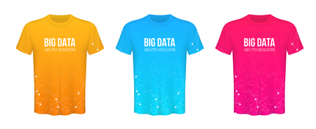 Creative vector illustration of colored T-shirts Set isolated on transparent background. Art design blank mockup advertising template. Abstract concept graphic top view printing elementのイラスト素材