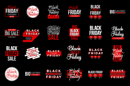 Abstract vector black friday sale lable tag set. For art template design, list, page, mockup brochure style, banner, idea, cover, booklet, print, flyer, book, blank, card, ad, sign, poster, badge.のイラスト素材