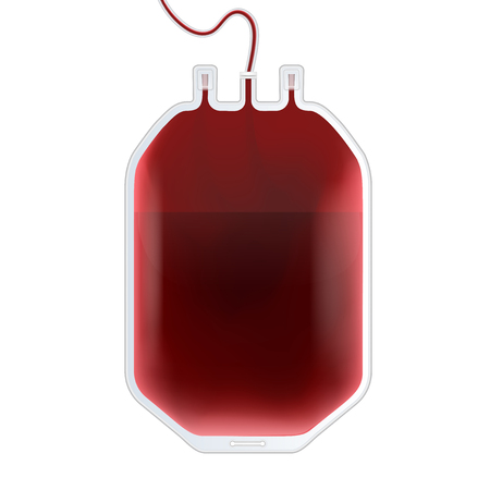 Creative vector illustration of Blood Bag with type, plastic container for plasma isolated on transparent background. Art design template. Abstract concept graphic medicine clinic element.のイラスト素材