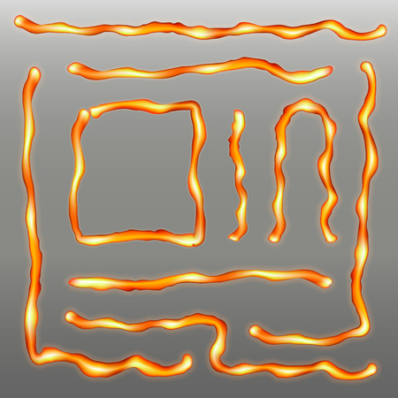Creative vector illustration of iron weld seam line isolated on transparent background. Art design hot metal steel template. Abstract concept graphic welded stainless steel element.のイラスト素材