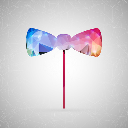 Abstract creative concept icon of bowtie. For web and mobile content isolated on background, unusual template design, flat silhouette object and social media image, triangle art origami.の写真素材