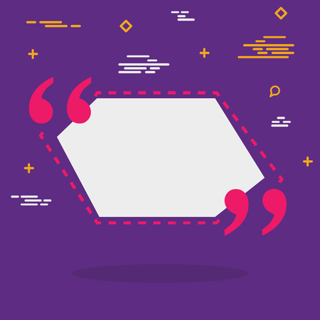 Abstract concept empty speech square quote text bubble. For web and mobile app isolated on background, illustration template design, creative presentation, business infographic social media.の写真素材