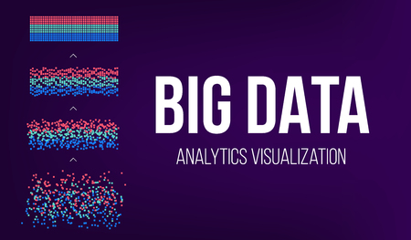 Creative illustration of BIG DATA analysis of Information. Science and technology background. Web display screen art design. Abstract concept graphic element for visual future analyze code.の写真素材