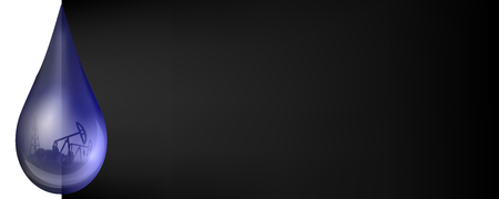 Creative illustration of petroleum drop, droplet of a crude gasoline or oil from pump industry, barrel isolated on background. Art design template. Abstract concept graphic element.の写真素材