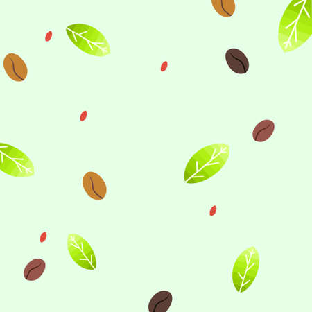vector design, coffee pattern with beans and leaf