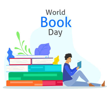 vector design, illustration of world book dayのイラスト素材