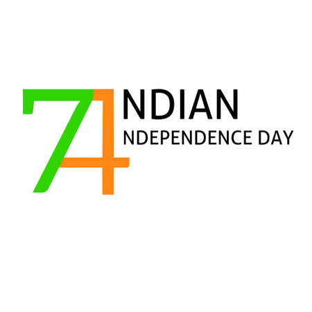 illustration vector graphic of 74th india independence day simple logo, perfect for poster, banner,...