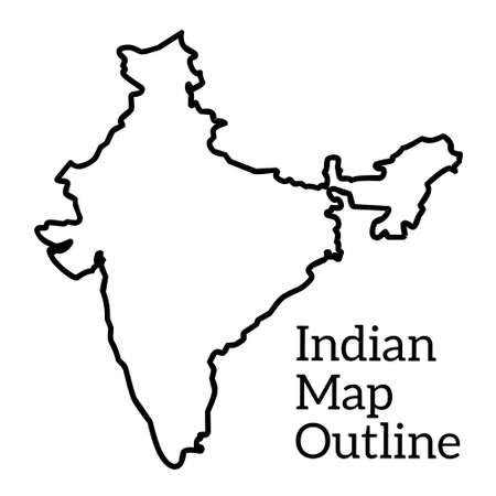 Illustration vector graphic of India outline map with white background. Good for your webのイラスト素材