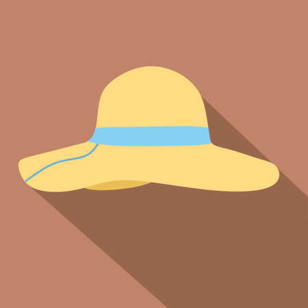 Illustration vector graphic of straw hat on brown background with flat style. Good for your icon, sign, etcのイラスト素材