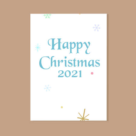 Illustration vector graphic of happy christmas card on a paper with brown background. Good for your card, postcard, poster, etcのイラスト素材