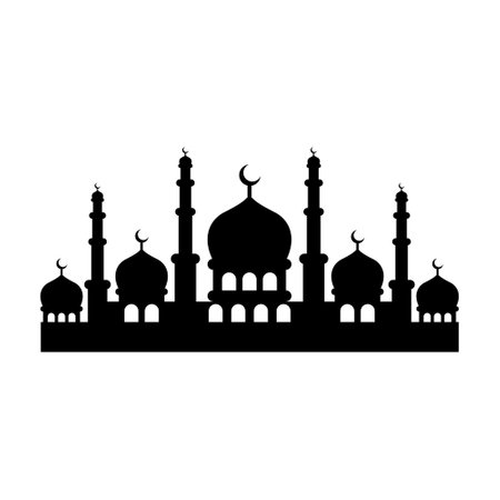 Mosque icon. Flat vector illustration. Isolated on white background.のイラスト素材