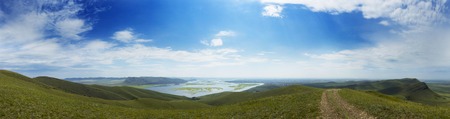 A wonderful view from the mountain to the bay with small islands.