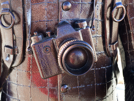 Metal sculpture of the camera. Public domain.の写真素材