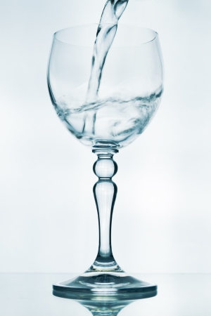 Blue glass gobletの写真素材