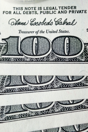 Details Of One Hundred Dollar, Colse Upの写真素材