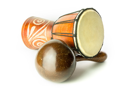 Djembe and Shekere, African Musical instrumentsの写真素材