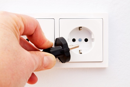 Electrical outlet with hand
