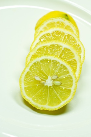 Lemon cut in piecesの写真素材