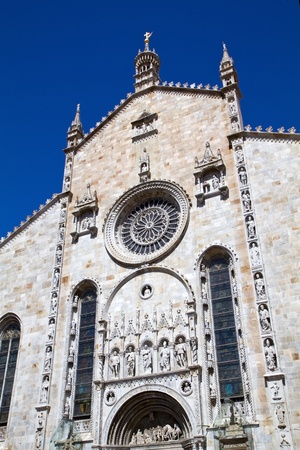 Medieval Como cathedral on Lake Como in Italy, Lombardyの写真素材