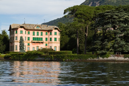 Old villa on the shores of Lake Como, Italyの写真素材