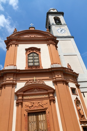Historic church at Lake Como in Italyの写真素材