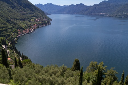 Overlooking lake Como, Italyの写真素材