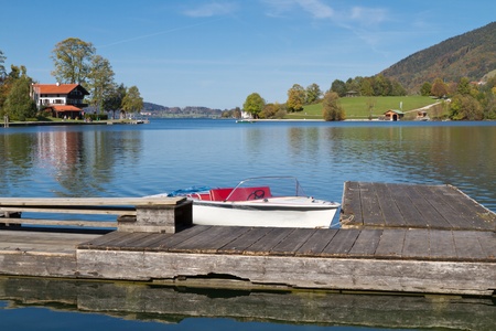 Indian Summer on Lake Tegernsee in Bavaria, Germanyの写真素材