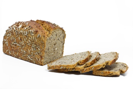 Loaf of fresh bread with sunflower seedsの写真素材