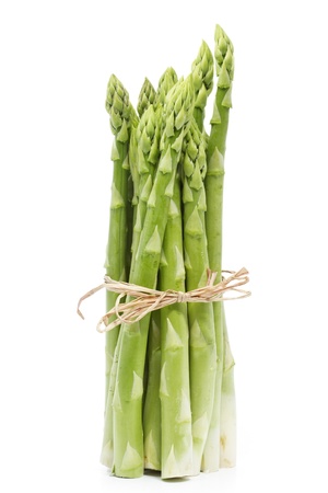 Fresh green asparagus on whiteの写真素材