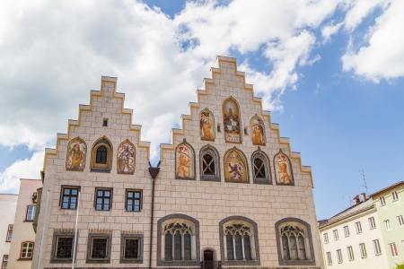 Town hall of Wasserburg am Inn, Bavaria, Germanyの写真素材