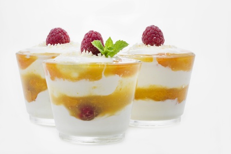 Dessert in small glassesの写真素材