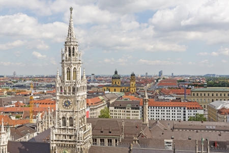 City of Munich with the tower of the new town hallの写真素材