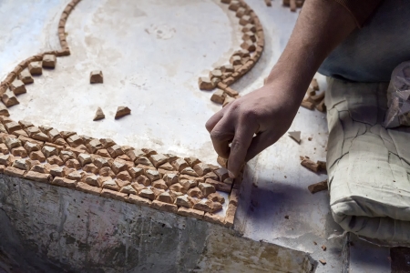 Mosaic production in Moroccoの写真素材