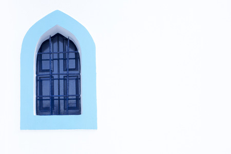 Freshly painted window on an island in Greeceの写真素材