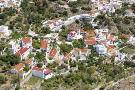 The village "Aperi" on Karpathos island, Greeceの写真素材