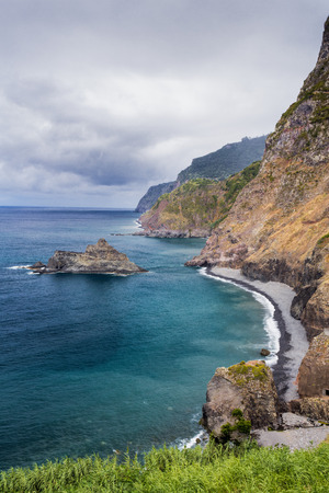 Coastal cliffs of Madeira's North Coastの写真素材