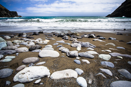 On the beach Gomera Iceland Spainの写真素材