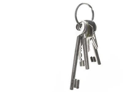 Bunch of keys isolated on white background