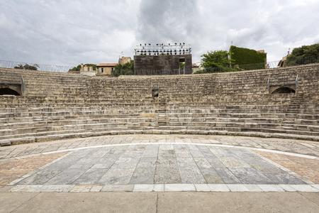 Roman amphitheatre in Arles, South Franceの写真素材