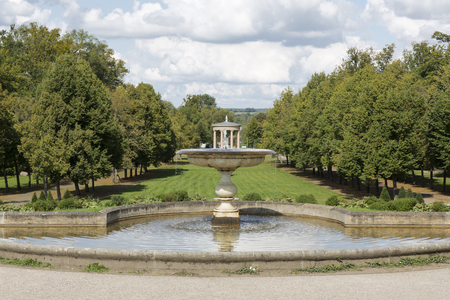 Fountain inside the castle park of Neustrelitz, Germanyの写真素材