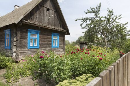 Typical residential home in the east of Belarus (White-Russia)の写真素材