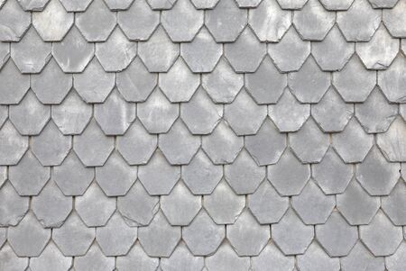 Slate tiles on a typical home in Thuringia, Germany, as backgroundの写真素材
