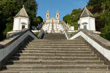 The Bom Jesus church in Braga, Portugal, Europeの写真素材
